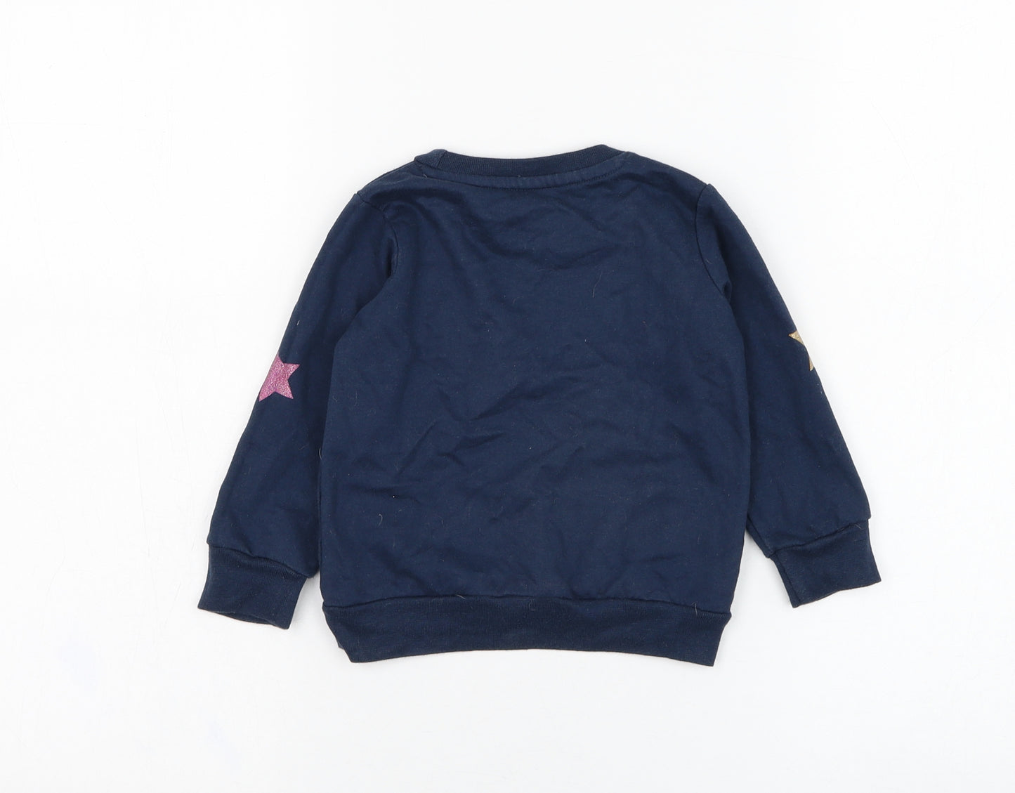 Pep&co Girls Blue  Cotton Pullover Jumper Size 12-18 Months  Pullover - Star