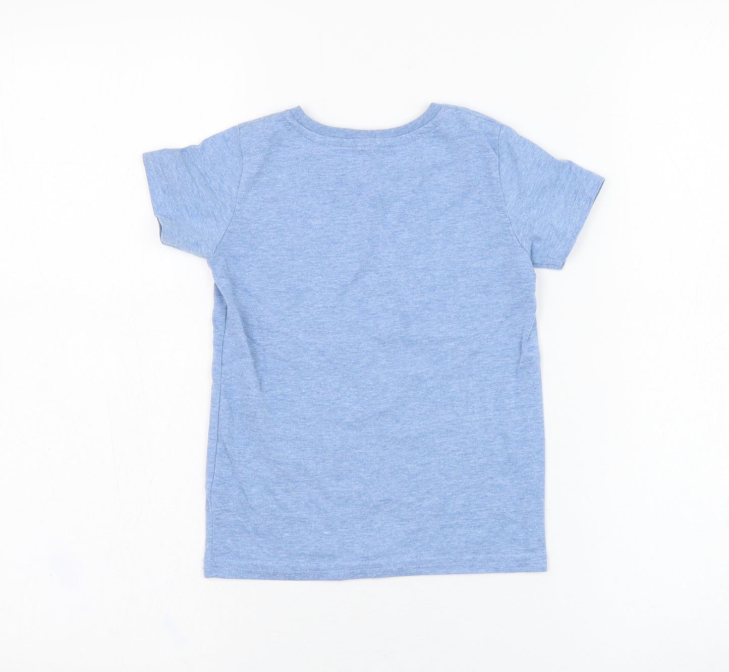 Dunnes Stores Boys Blue  Cotton Basic T-Shirt Size 3 Years Round Neck Pullover - Slogan
