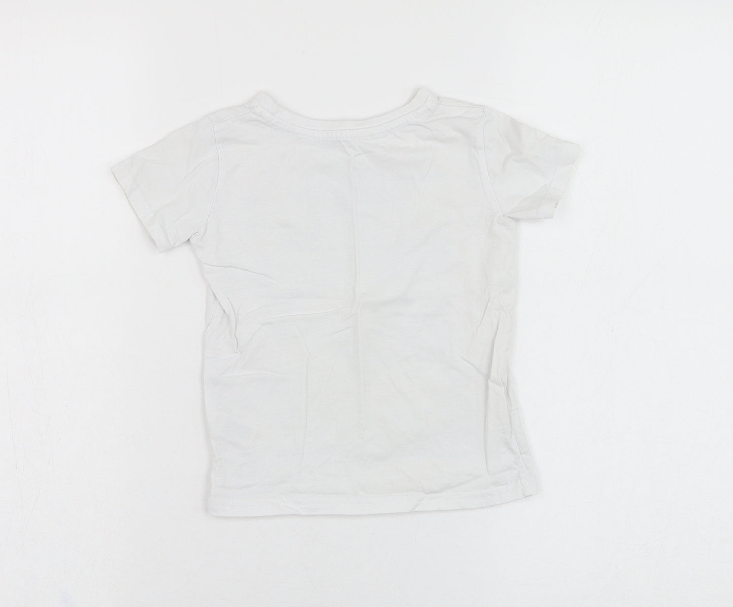 Dunnes Stores Boys White  Cotton Basic T-Shirt Size 2 Years Round Neck Pullover - California