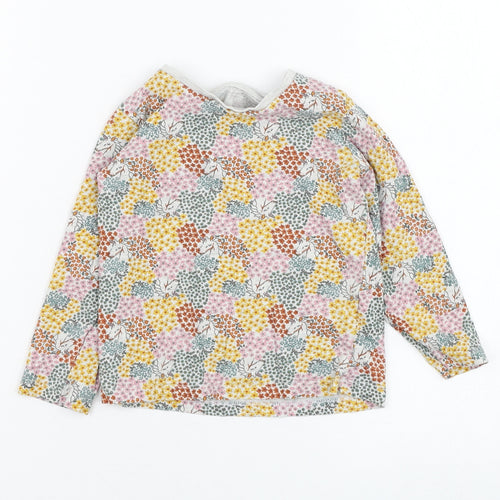 Matalan Girls Grey Floral Cotton Basic T-Shirt Size 2-3 Years Round Neck Pullover - Unicorn