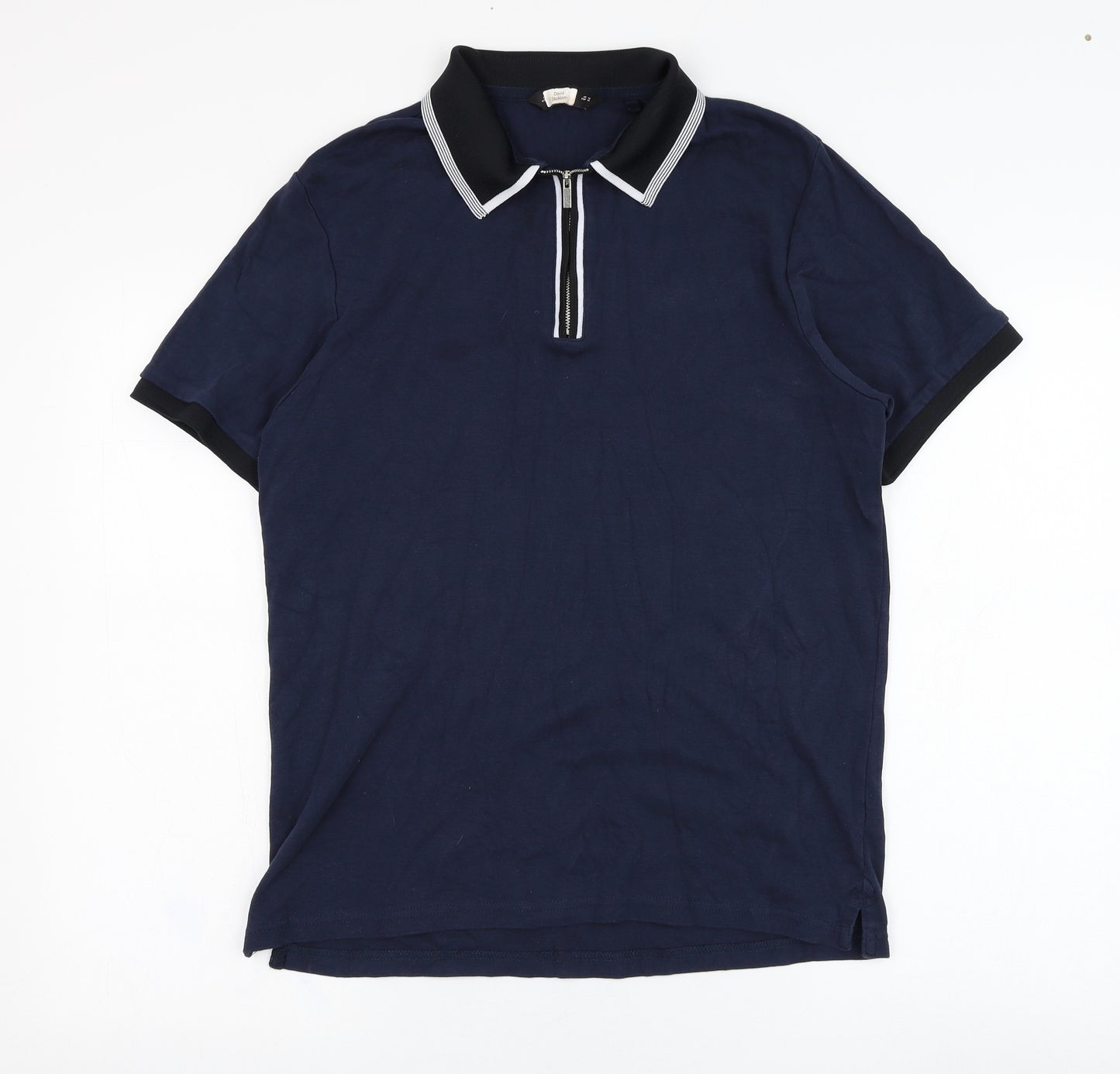 F&F Mens Blue  Cotton  T-Shirt Size M Collared