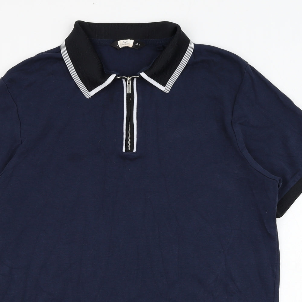 F&F Mens Blue  Cotton  T-Shirt Size M Collared