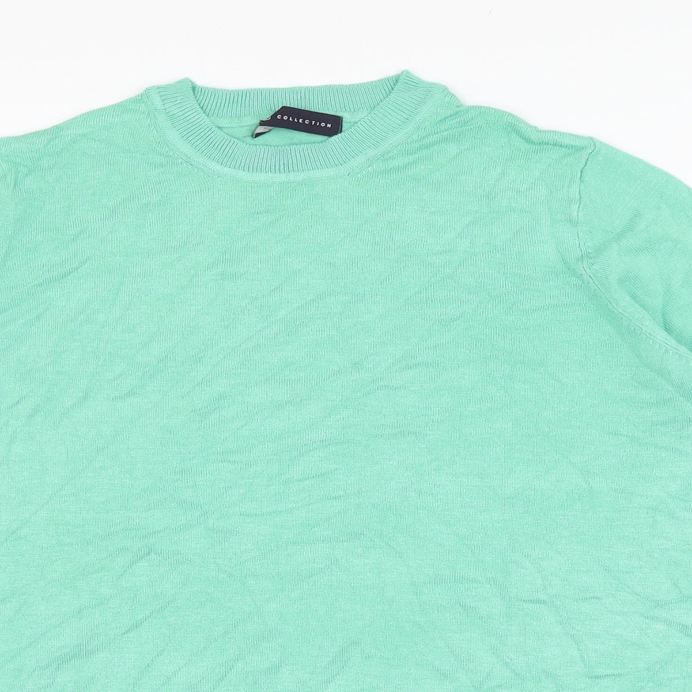 Marks and Spencer Womens Green Round Neck  Viscose Pullover Jumper Size 12