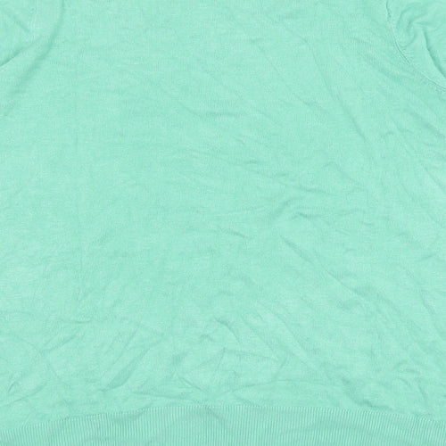 Marks and Spencer Womens Green Round Neck  Viscose Pullover Jumper Size 12