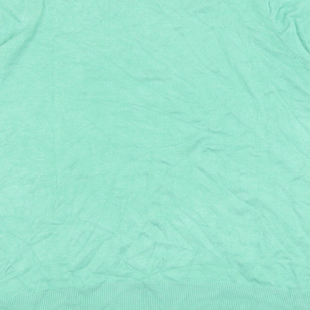 Marks and Spencer Womens Green Round Neck  Viscose Pullover Jumper Size 12