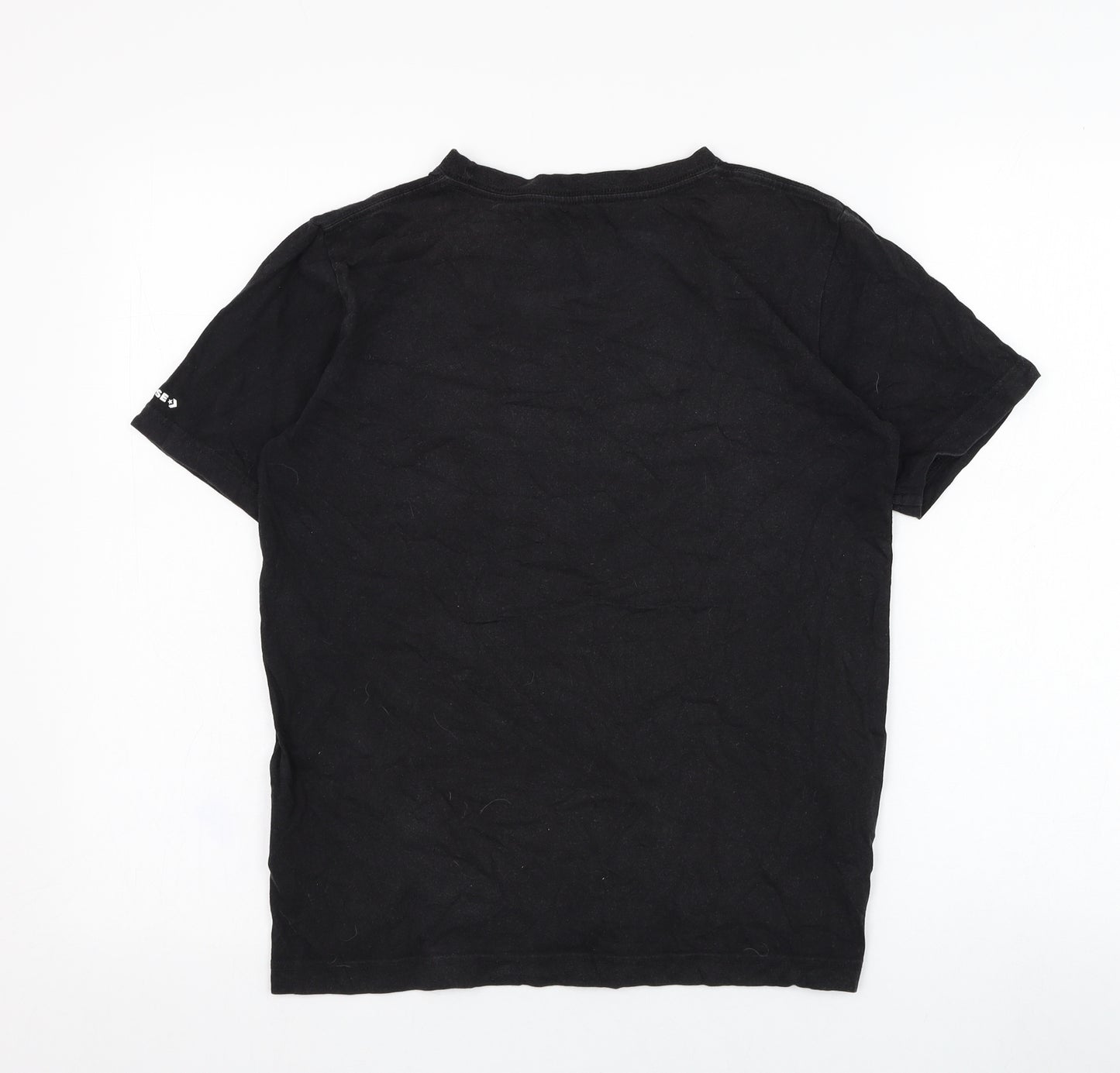 Converse Boys Black  Cotton Basic T-Shirt Size 12-13 Years Roll Neck Pullover