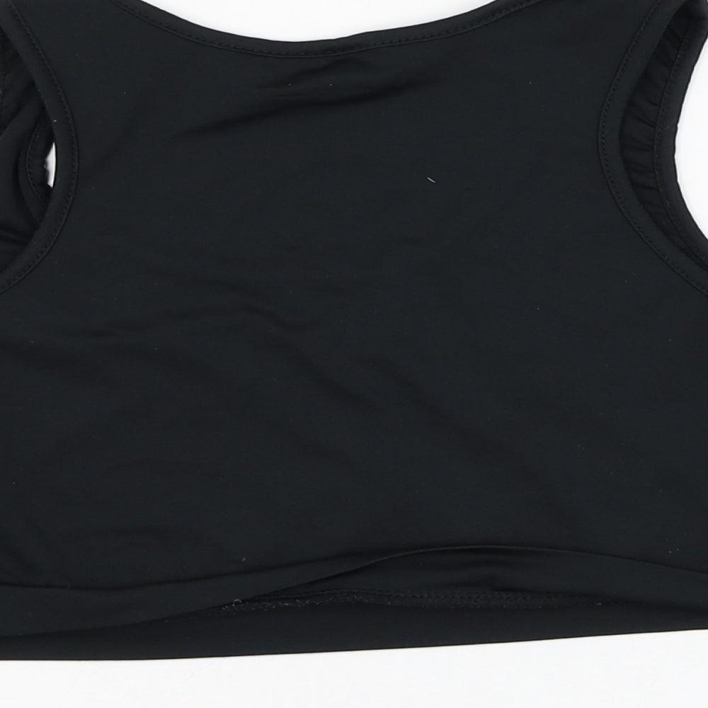 TITLE Womens Black  Polyester Cropped Tank Size 12 Round Neck Pullover - Sports bra