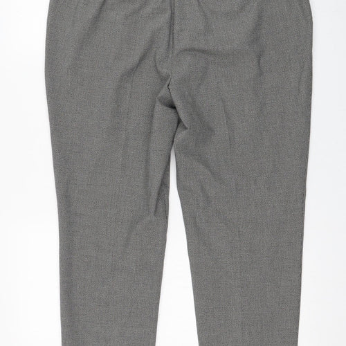 Marks and Spencer Womens Grey  Polyester Carrot Trousers Size 16 L25 in Regular Zip
