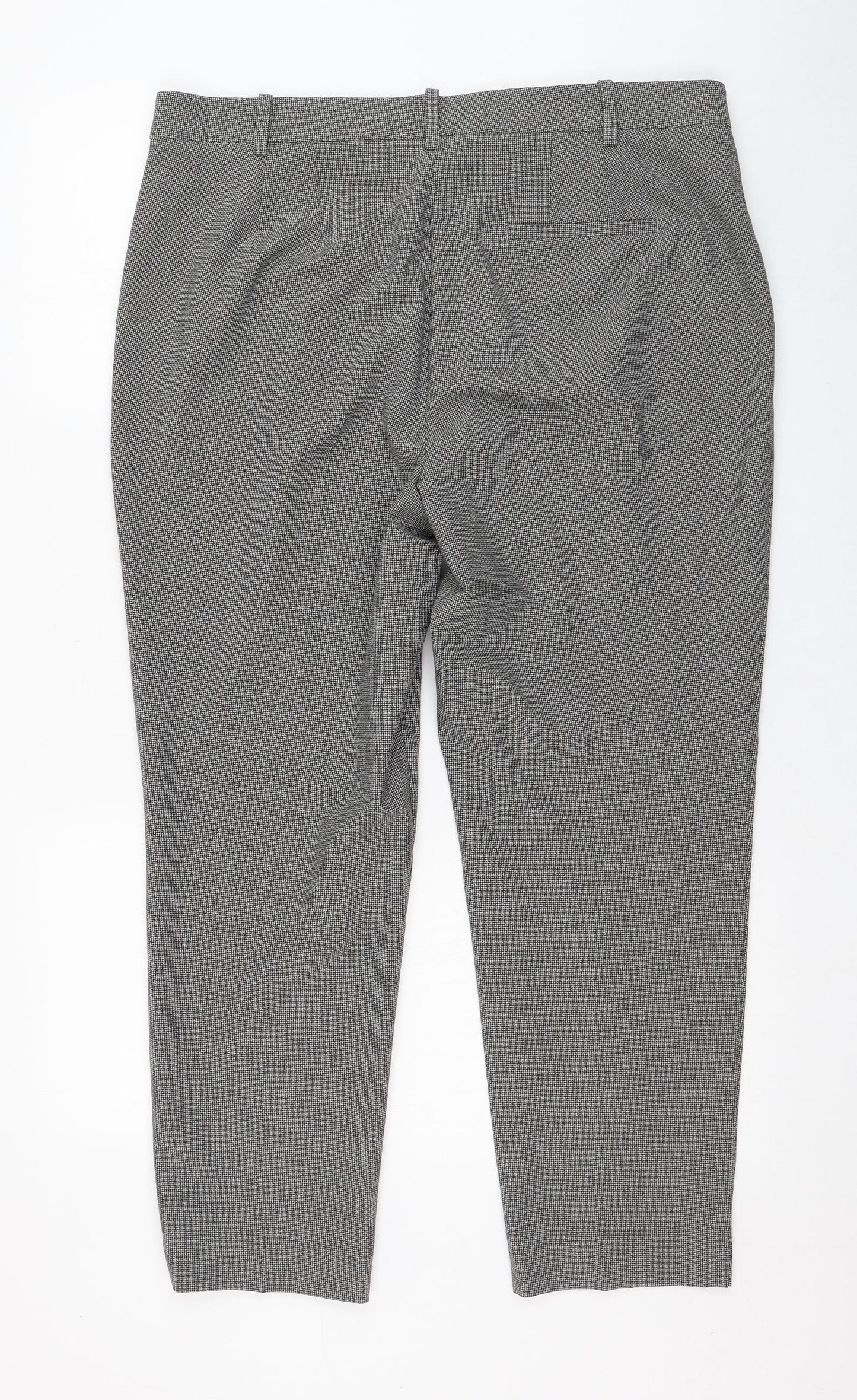 Marks and Spencer Womens Grey  Polyester Carrot Trousers Size 16 L25 in Regular Zip