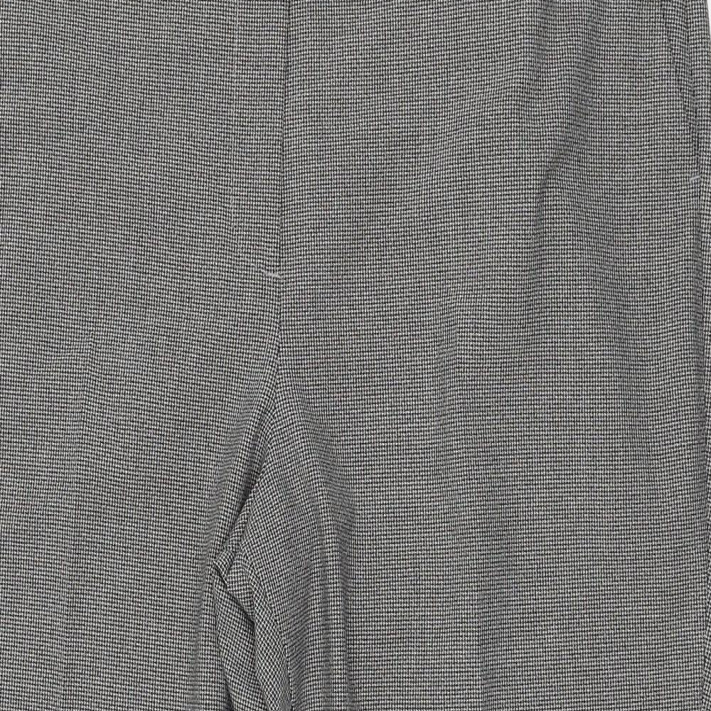 Marks and Spencer Womens Grey  Polyester Carrot Trousers Size 16 L25 in Regular Zip