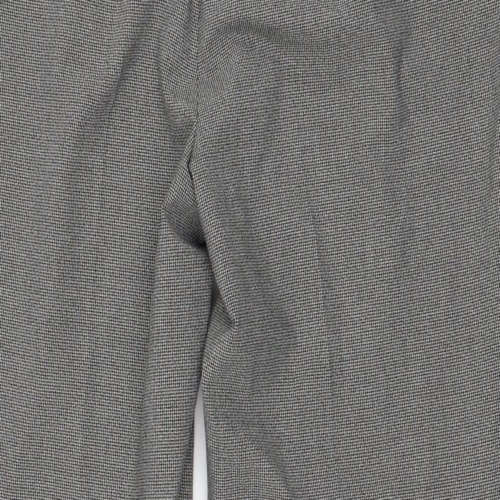 Marks and Spencer Womens Grey  Polyester Carrot Trousers Size 16 L25 in Regular Zip