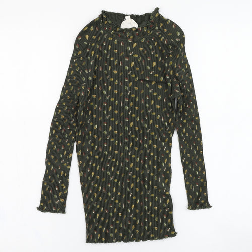 NEXT Womens Green Floral Cotton Pullover Sweatshirt Size 8  Pullover