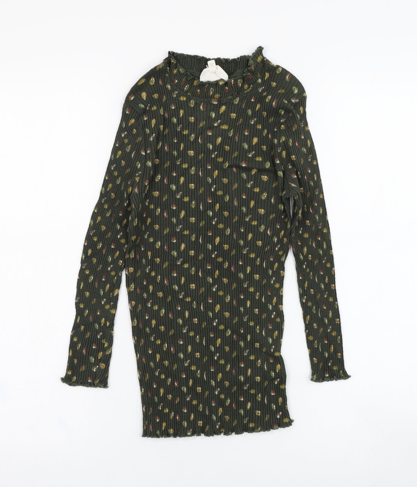NEXT Womens Green Floral Cotton Pullover Sweatshirt Size 8  Pullover