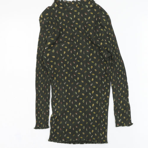 NEXT Womens Green Floral Cotton Pullover Sweatshirt Size 8  Pullover
