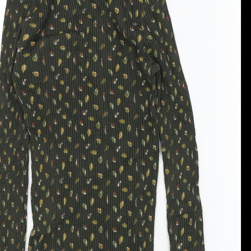 NEXT Womens Green Floral Cotton Pullover Sweatshirt Size 8  Pullover