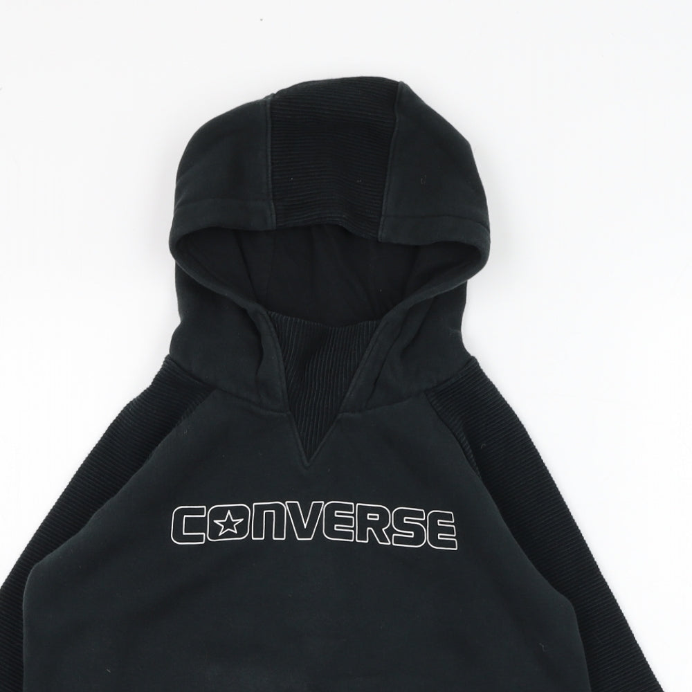 Converse Boys Black  Cotton Pullover Hoodie Size 6-7 Years  Pullover