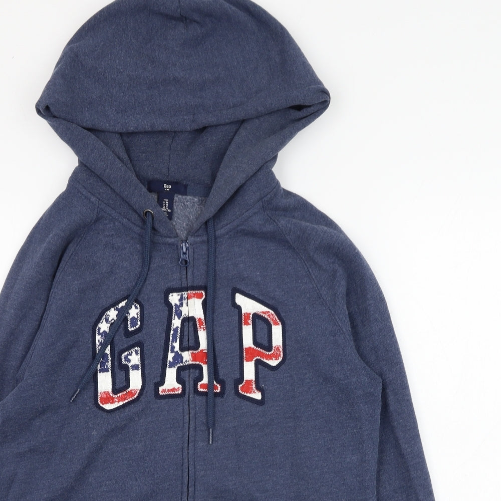 Gap Mens Blue  Cotton Full Zip Hoodie Size M