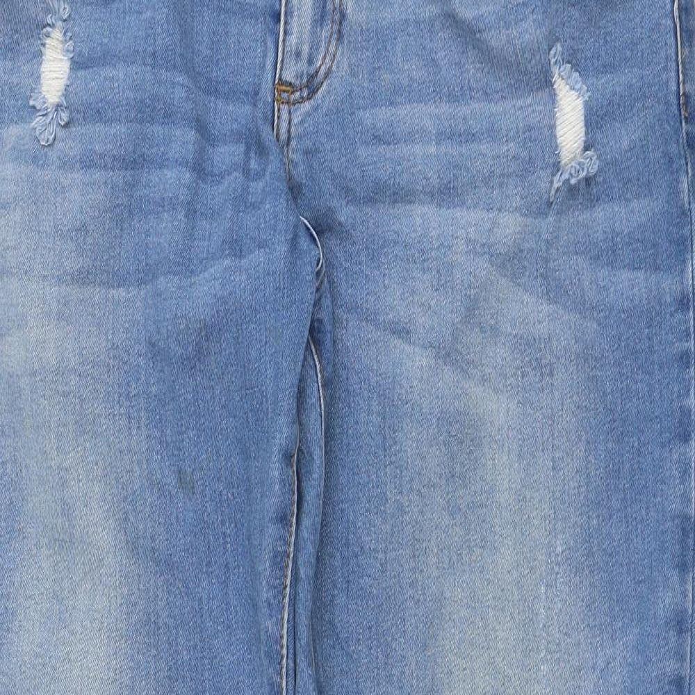 Primark Womens Blue  Cotton Skinny Jeans Size 14 L26 in Regular Zip