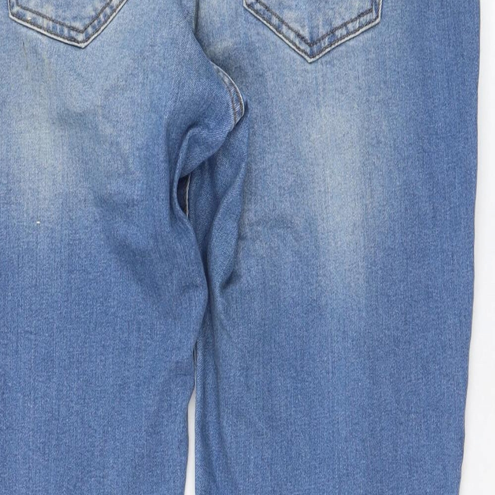 Primark Womens Blue  Cotton Skinny Jeans Size 14 L26 in Regular Zip