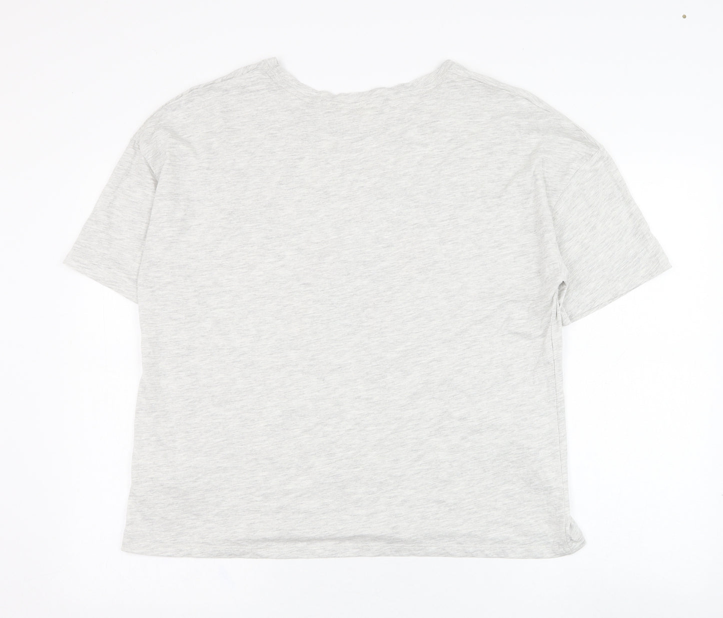 Marks and Spencer Womens Grey  Cotton Basic T-Shirt Size 16 Round Neck - Yay Sunday, Loungewear