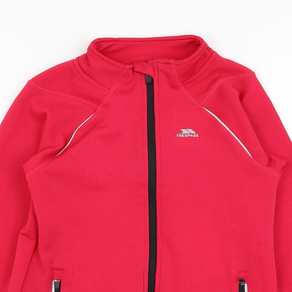 Trespass Girls Pink  Polyester Full Zip Sweatshirt Size 7-8 Years  Zip