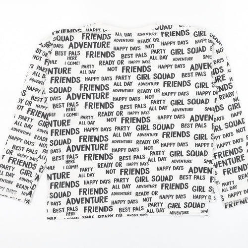 Dunnes Stores Girls White  Cotton Pullover Sweatshirt Size 10 Years  Pullover - Slogan