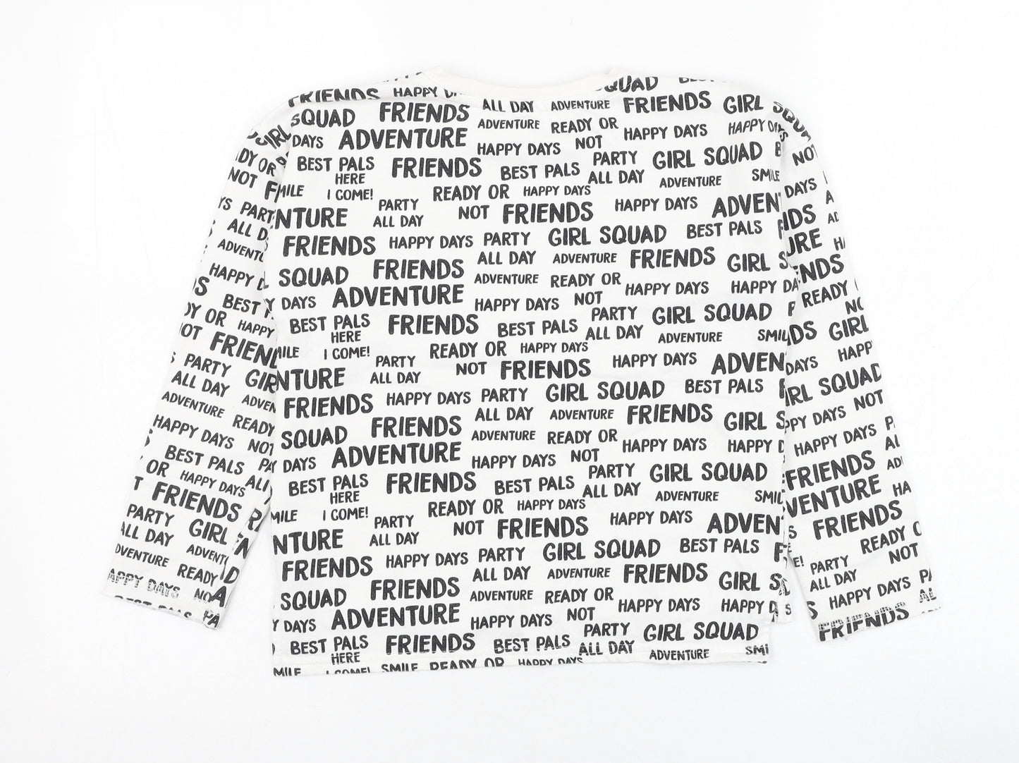 Dunnes Stores Girls White  Cotton Pullover Sweatshirt Size 10 Years  Pullover - Slogan