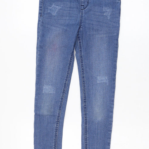 Primark Girls Blue  Cotton Jegging Trousers Size 8-9 Years  Regular Pullover - Distressed