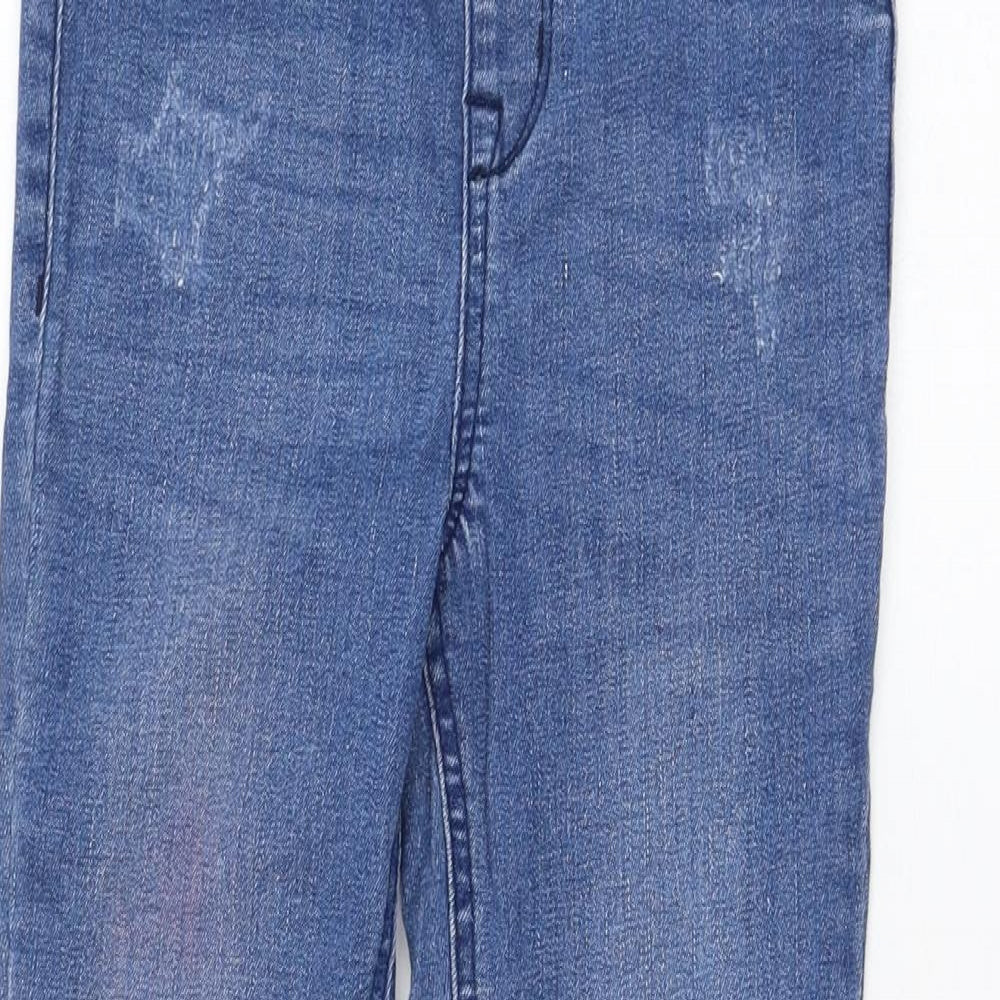 Primark Girls Blue  Cotton Jegging Trousers Size 8-9 Years  Regular Pullover - Distressed