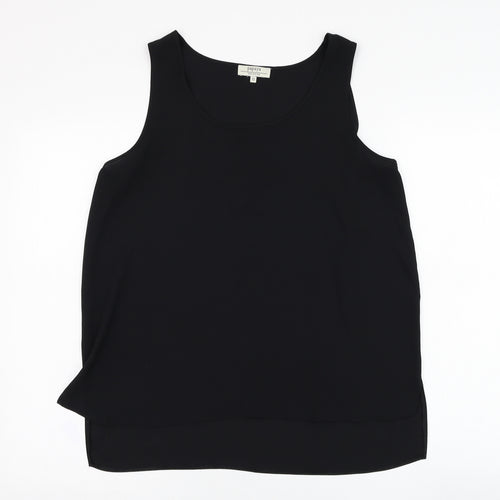 Papaya Womens Black  Polyester Tunic Tank Size 12 Round Neck