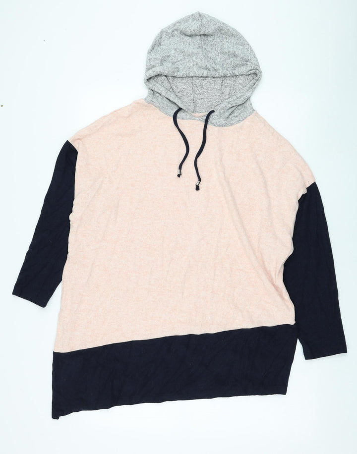 Wallis Womens Pink Viscose Pullover Hoodie Size 12 Pullover