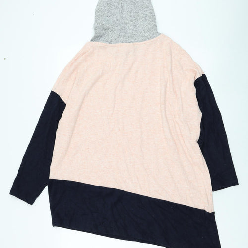 Wallis Womens Pink  Viscose Pullover Hoodie Size 12  Pullover