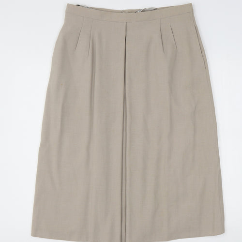 Goldix Womens Beige  Modal A-Line Skirt Size 34 in   Button
