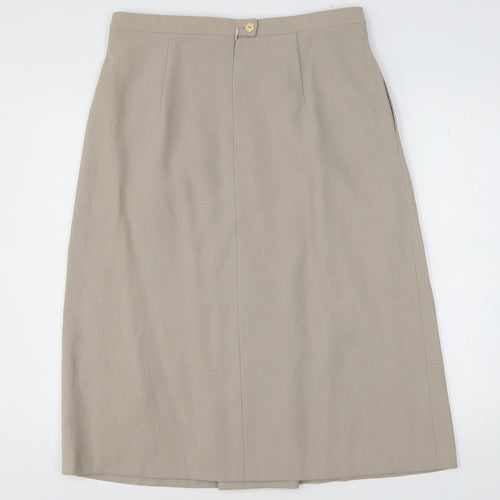 Goldix Womens Beige  Modal A-Line Skirt Size 34 in   Button