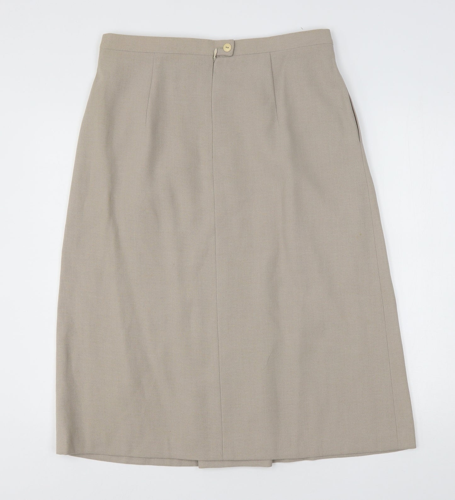 Goldix Womens Beige  Modal A-Line Skirt Size 34 in   Button