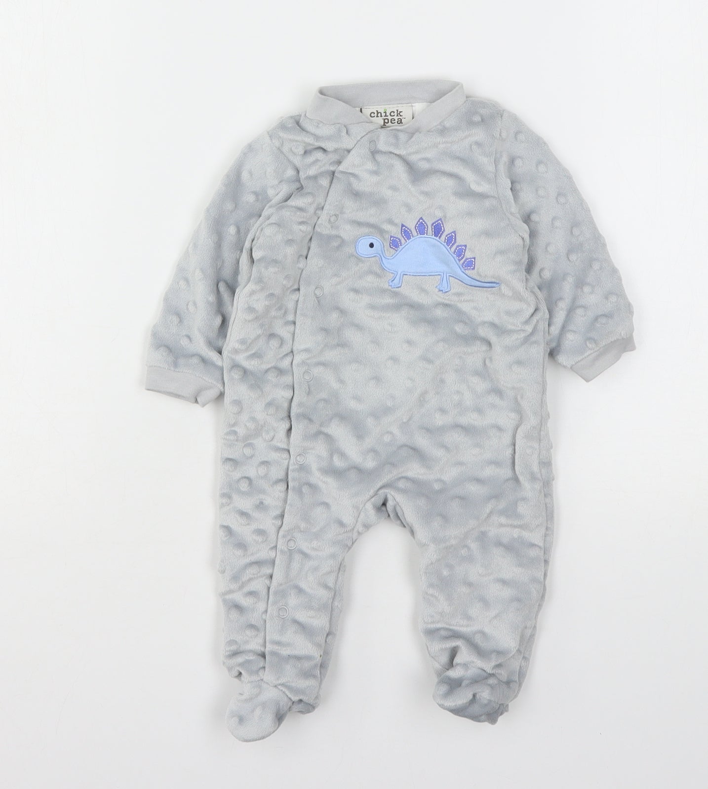 Chick Pea Boys Grey  Polyester Babygrow One-Piece Size 0-3 Months  Snap