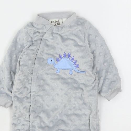 Chick Pea Boys Grey  Polyester Babygrow One-Piece Size 0-3 Months  Snap