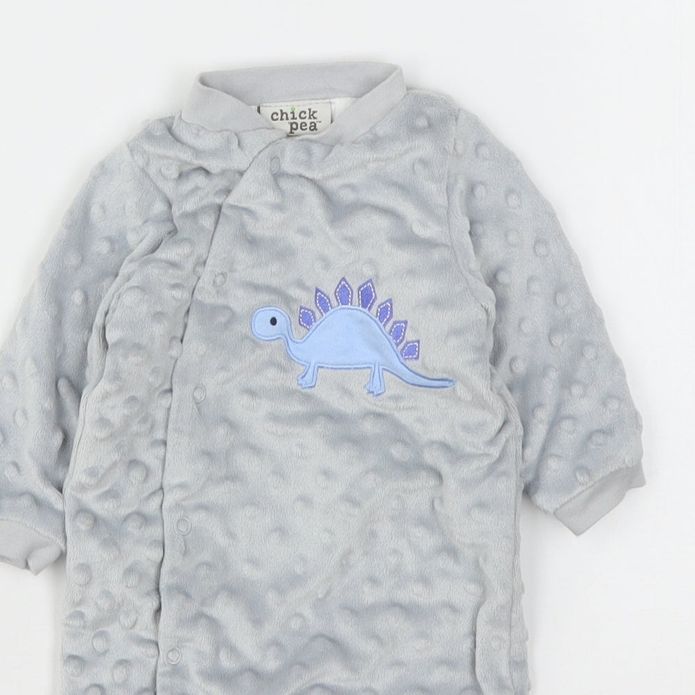 Chick Pea Boys Grey  Polyester Babygrow One-Piece Size 0-3 Months  Snap