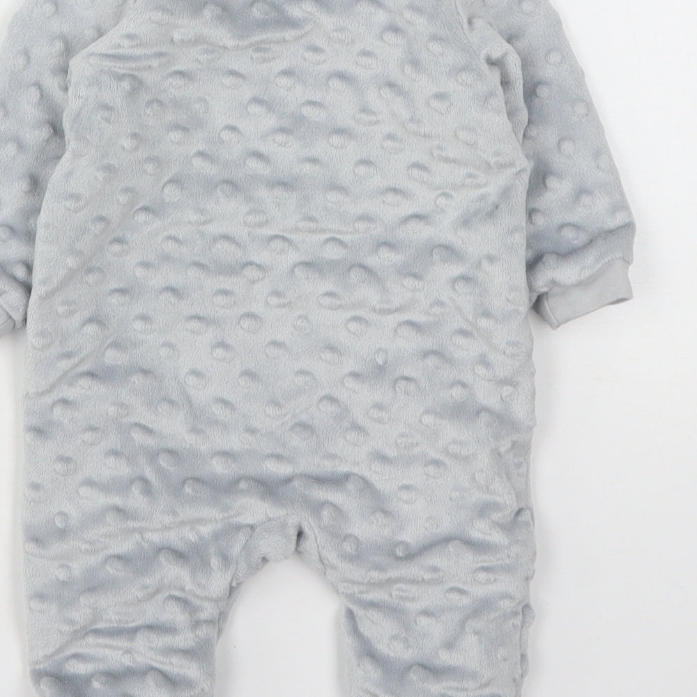 Chick Pea Boys Grey  Polyester Babygrow One-Piece Size 0-3 Months  Snap