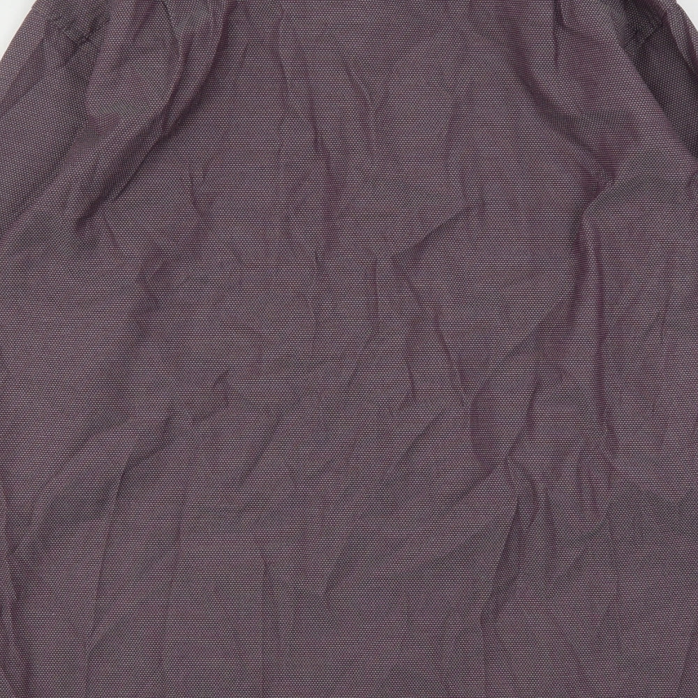 F&F Mens Purple  Cotton  Dress Shirt Size 16 Collared