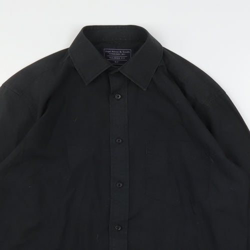 Lloyd Attree & Smith Mens Black  Cotton  Dress Shirt Size 15.5 Collared