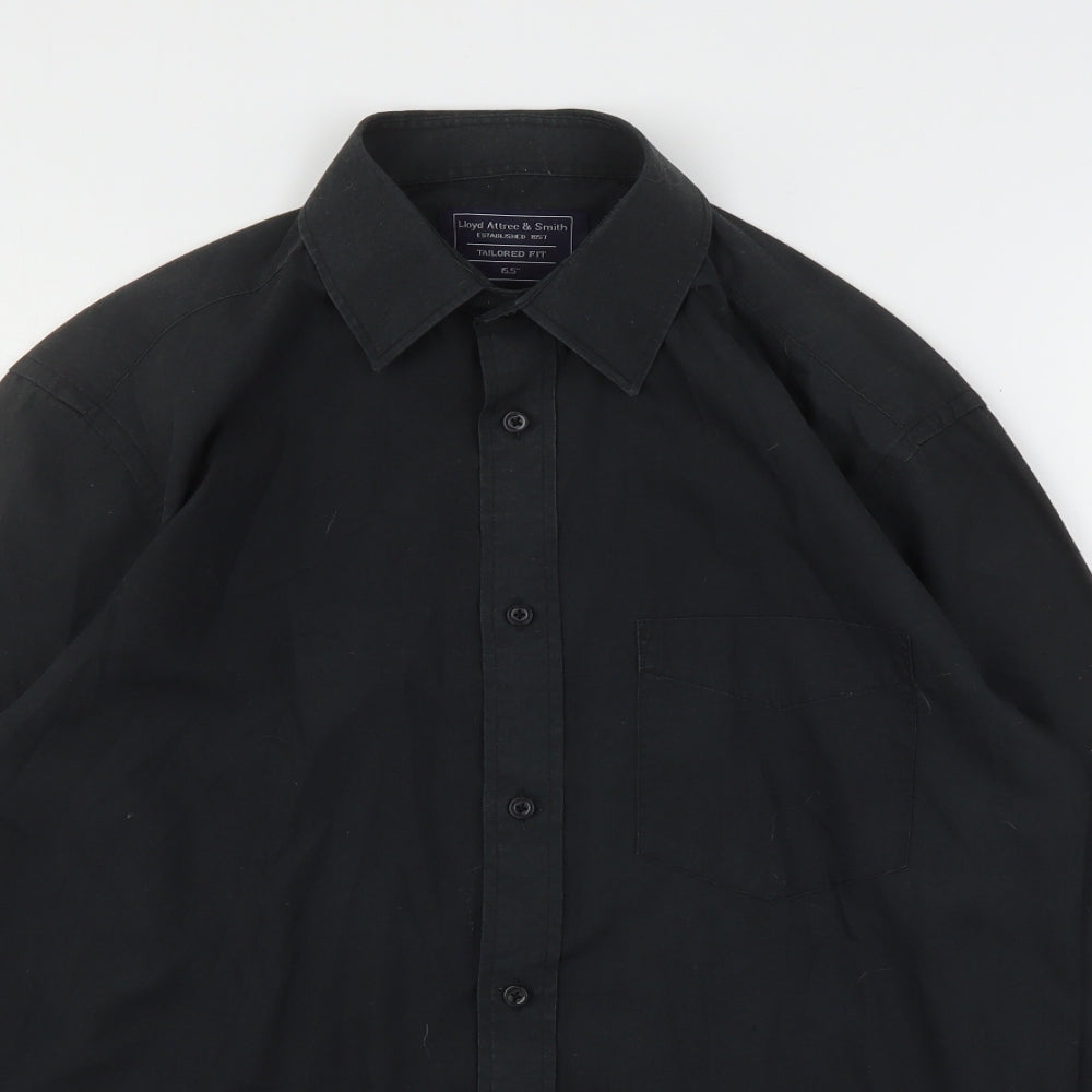 Lloyd Attree & Smith Mens Black  Cotton  Dress Shirt Size 15.5 Collared