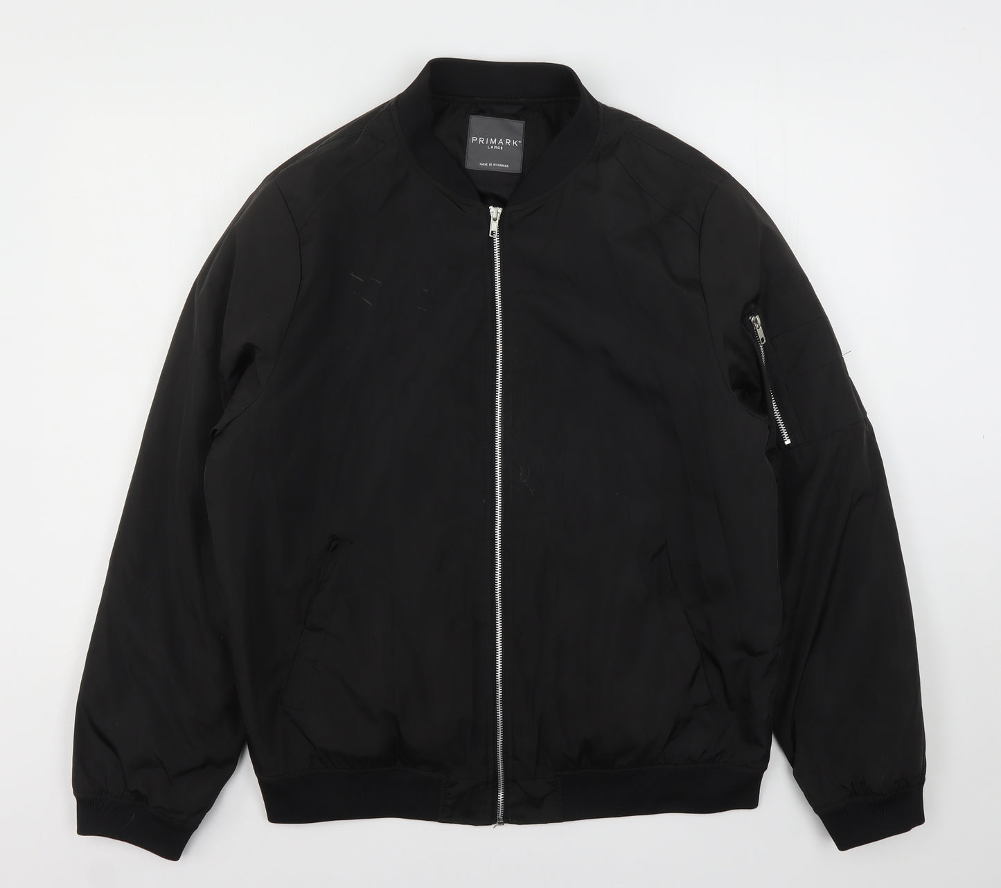 Primark Mens Black   Bomber Jacket Jacket Size L