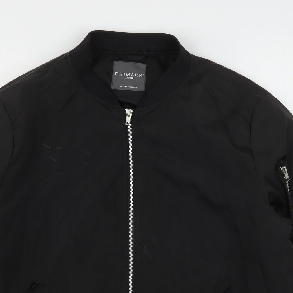 Primark Mens Black   Bomber Jacket Jacket Size L