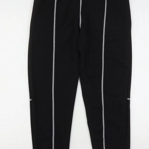 Shien  Womens Black  Polyester Sweatpants Trousers Size S L28 in Regular Drawstring
