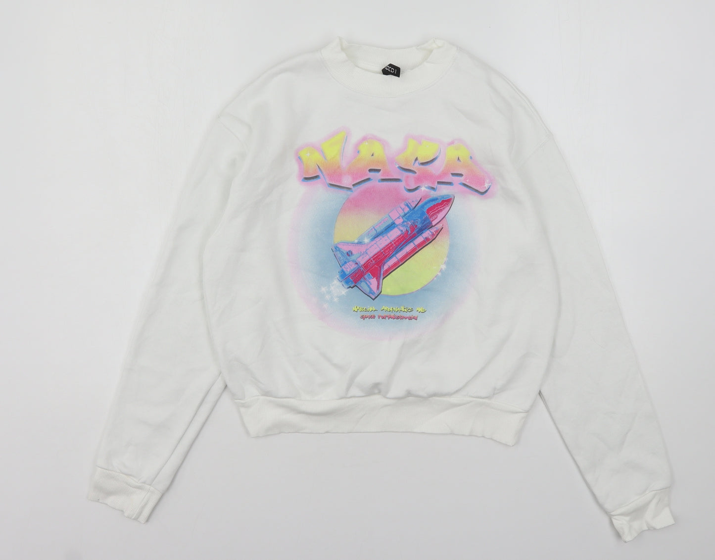 H&M Womens White  Cotton Pullover Sweatshirt Size S   - NASA