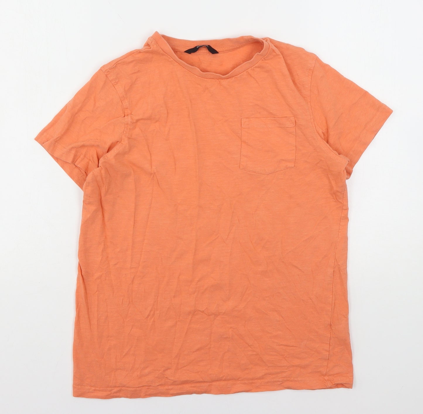 George Boys Orange  Cotton Basic T-Shirt Size 13-14 Years Round Neck
