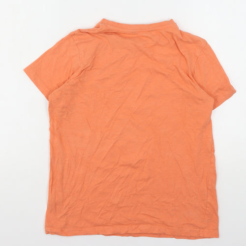 George Boys Orange  Cotton Basic T-Shirt Size 13-14 Years Round Neck
