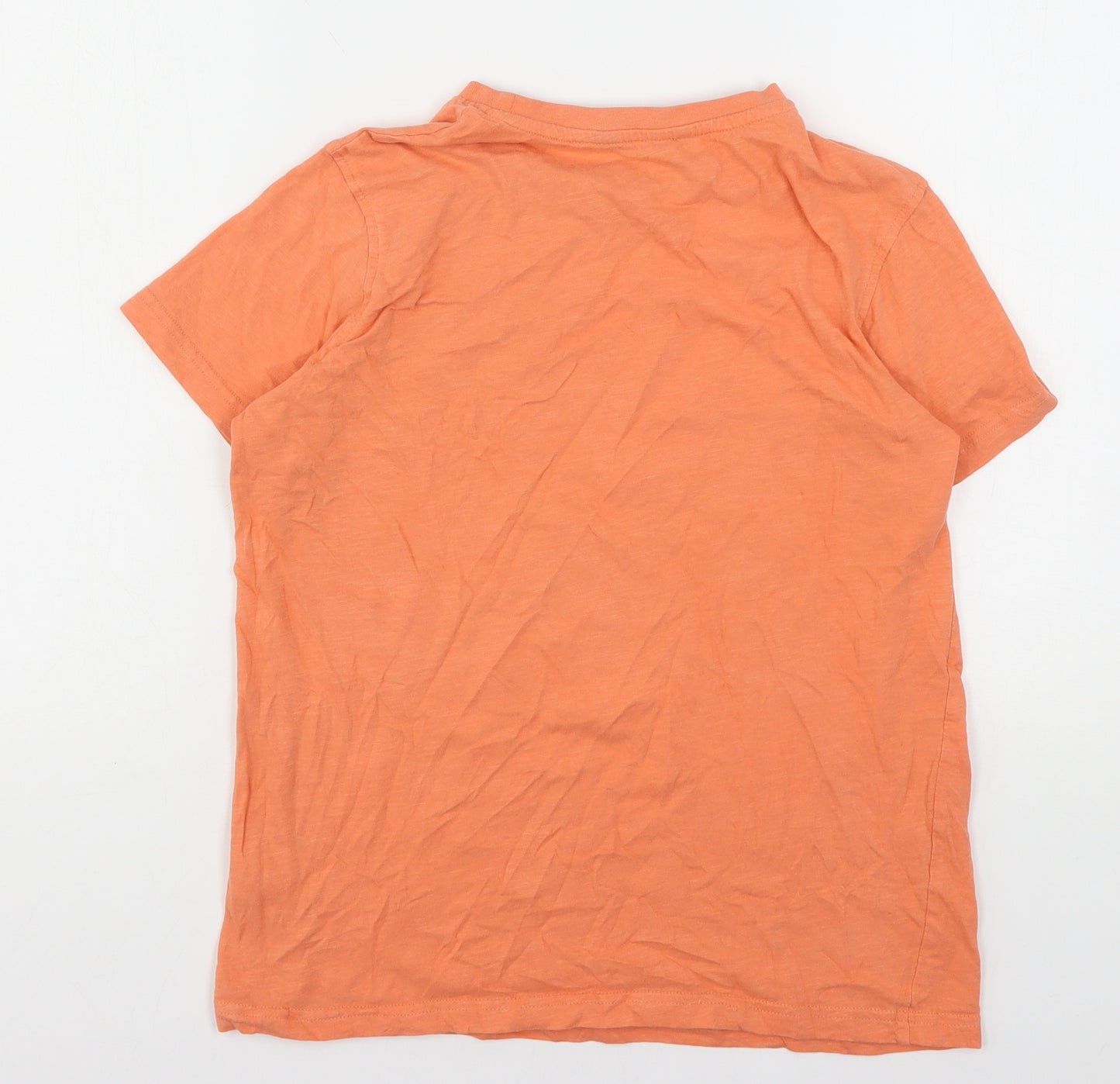 George Boys Orange  Cotton Basic T-Shirt Size 13-14 Years Round Neck
