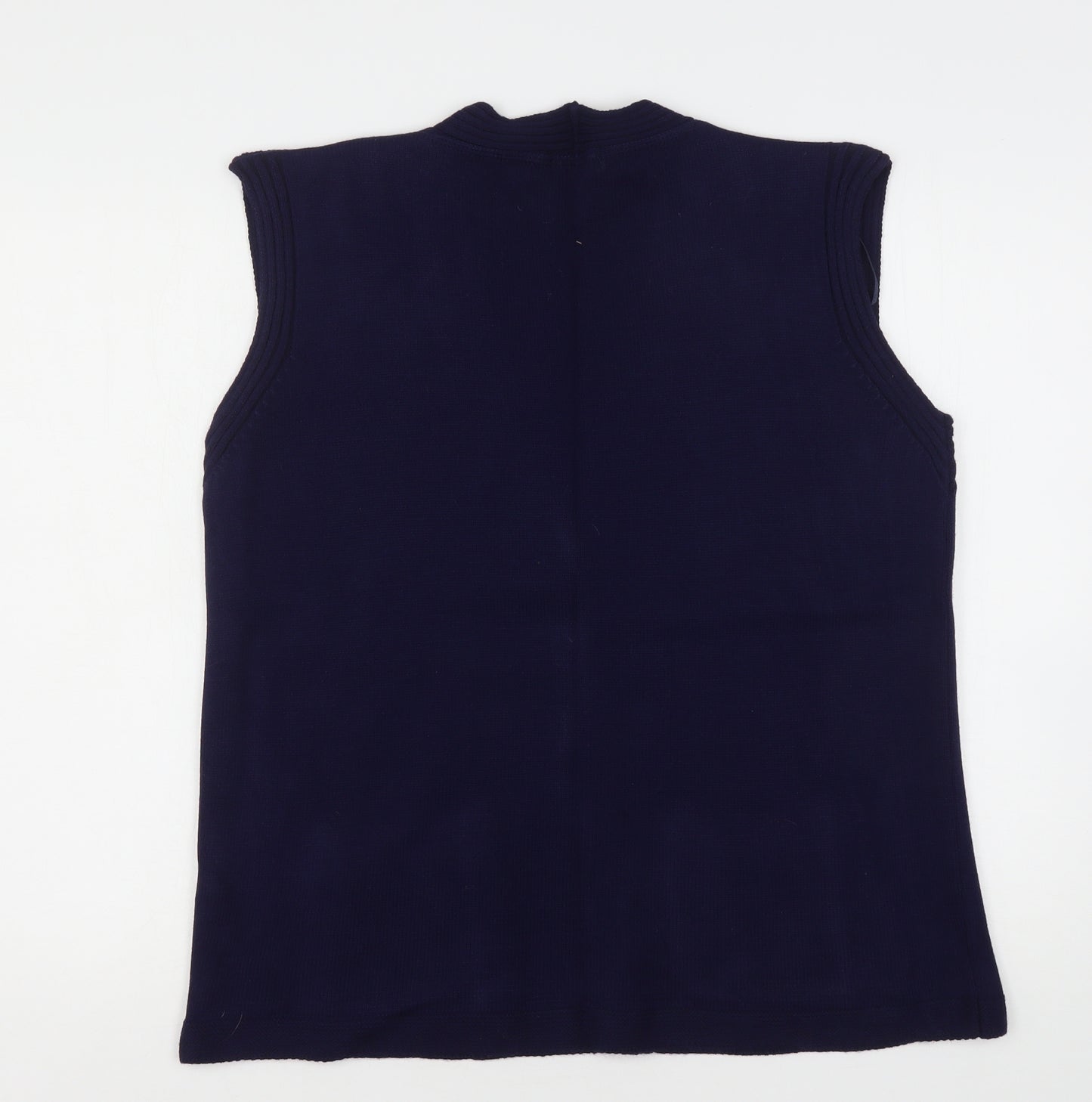 Guran Womens Blue V-Neck  Acrylic Cardigan Jumper Size L